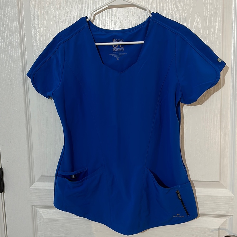 Royal blue scrub top (17F)